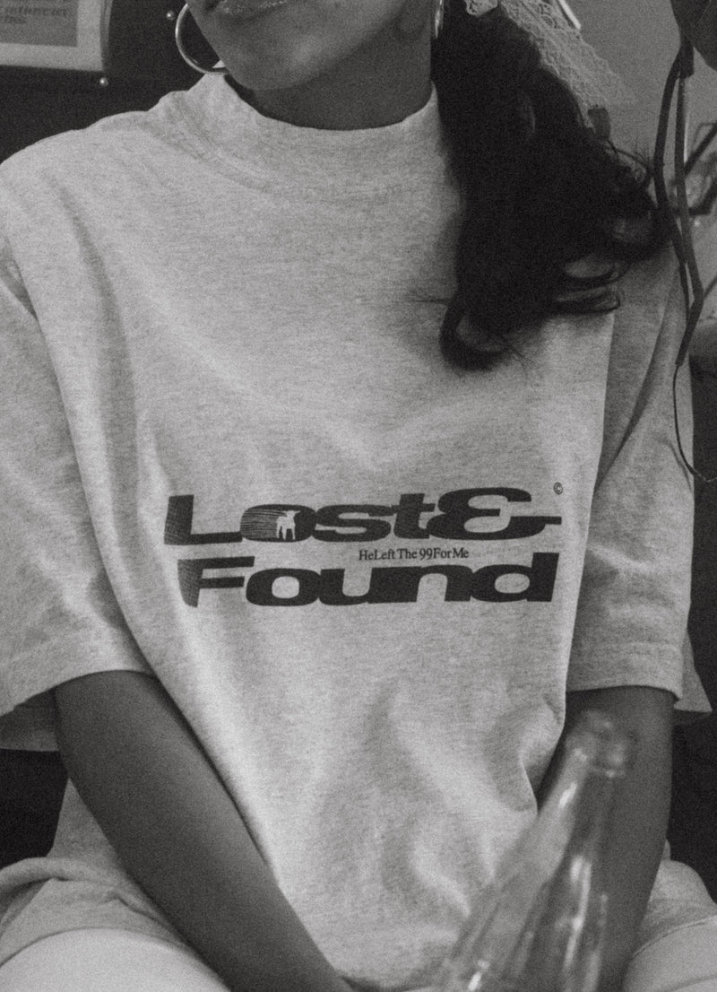 Lost & Found - Ash Heather Mockneck Tee